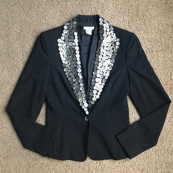 Cache Black Abalone Shell Button Collar Blazer - Picture 3 of 9